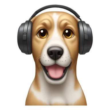 un cane con le cuffie che pensa sticker