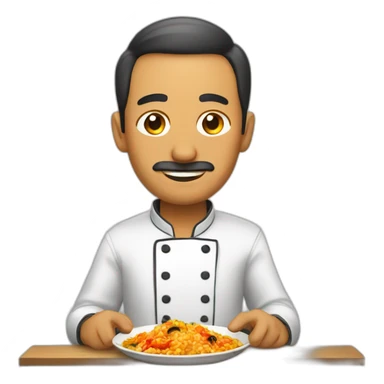 Hombre cocinando una paella sticker