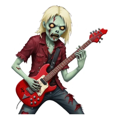 Zombie playing a heavy metal guitar sticker