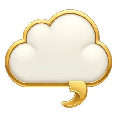 A white thought bubble with golden details and accents sticker