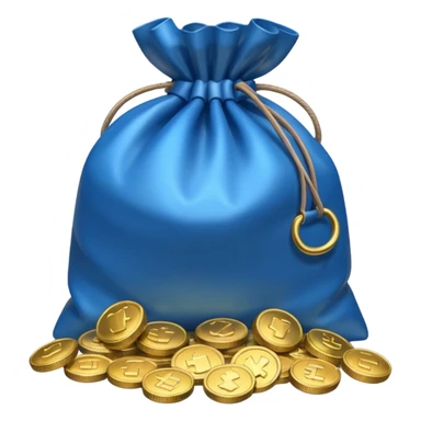 bag of blue coins sticker