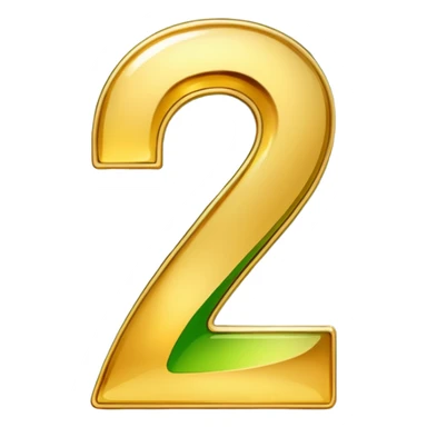 number seven  in golden and green shadows sticker
