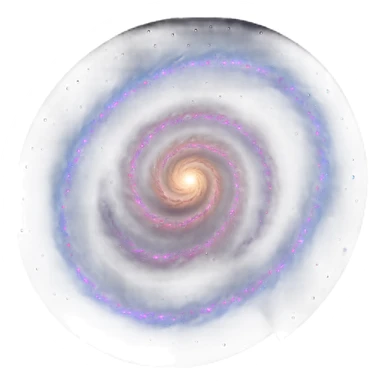 detailed 3D spiral galaxy sticker