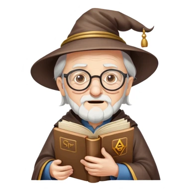 an old man wizard with glasses and SPAM books nodding yes sticker