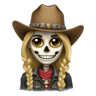 Skeleton cowgirl sticker