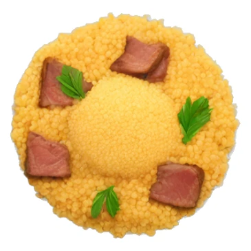 plate of Meal of couscous with meat top view sticker
