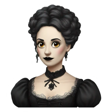 goth woman victorian era sticker