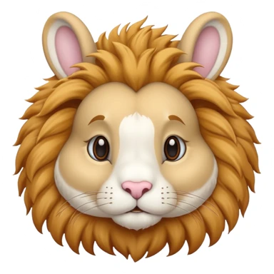 white bunny that has face of a lion sticker