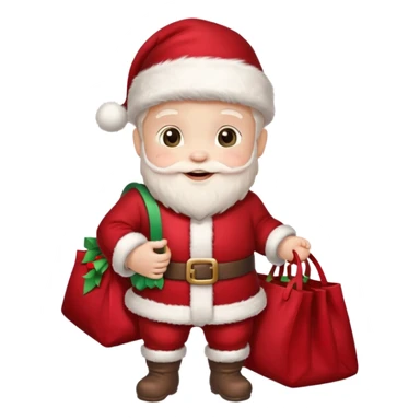 baby Santa Claus is carrying a bag of presents  sticker