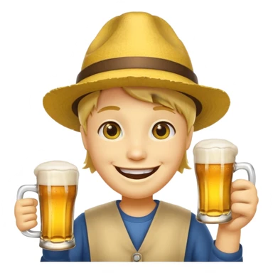 Ein lachender Smilie mit Bierglas und Gamsbart Hut sticker