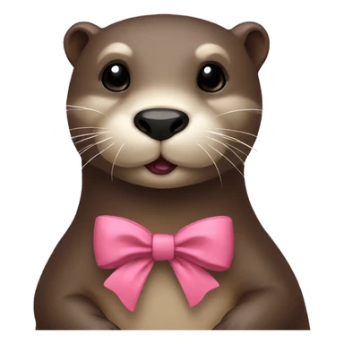 Otter wearing a bow sticker