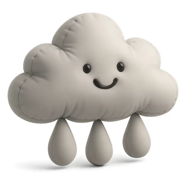 cute rain cloud with soft edges in cushion style sticker