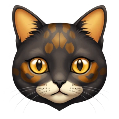 mostly black tortoiseshell cat, gold eyes, british sticker