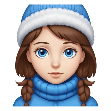 Mädchen jung, braune Haare und blaue Augen, ganzer Körper, Winterkleidung  sticker