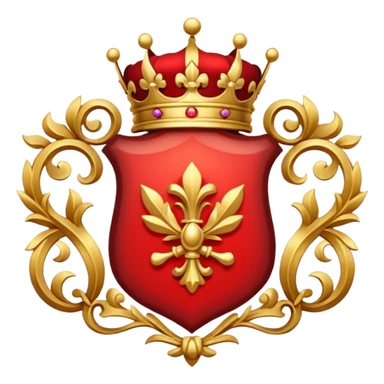Royal crest (mainly red) sticker