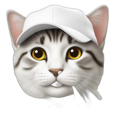 Cat white cap sticker