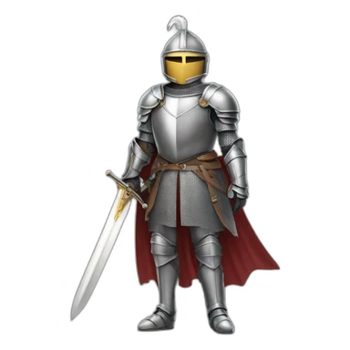 Knight-feather-futurist-with-sword sticker