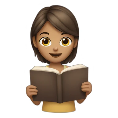 A girl who reads a book sticker