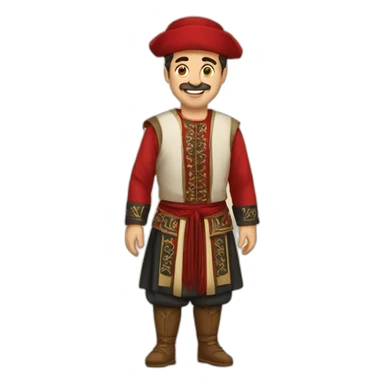 Albanian men with traditional clothes sticker