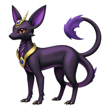 Shiny Dark Edgy Gothic Gloomy Futuristic Salandit-Umbreon-Espeon-Anubis-Hybrid (Full body) sticker