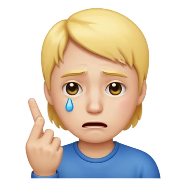 Crying emoji with middle finger sticker
