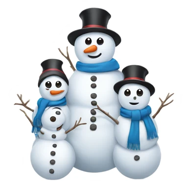 Snowman family sticker