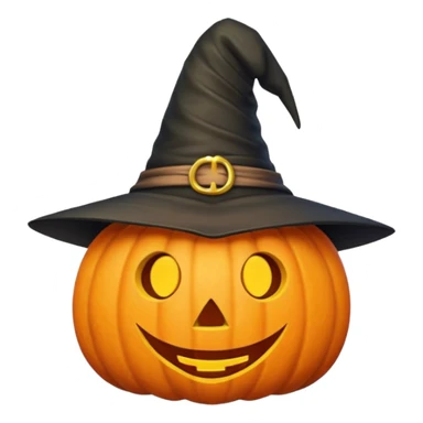 Cute Pumpkin wearing a witch hat sticker
