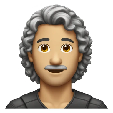 Man with curly mullet hairstyle sticker