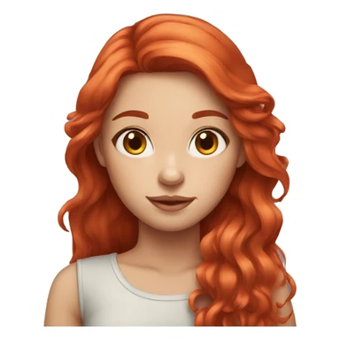 fair skin girl with long red hair sticker