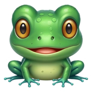 cyan cute frog minimalistic sticker