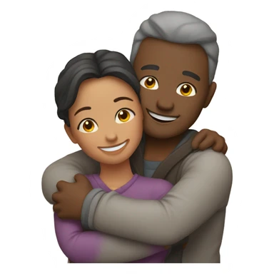 couple hug with warm smiles sticker