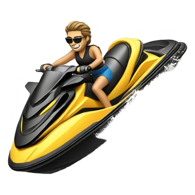 Someone driving a jet ski sticker