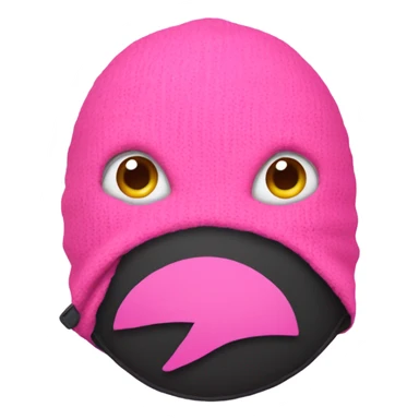 A pink fish wearing a balaclava  sticker