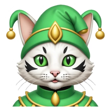 mac os icon code computer retro terminal, black, green white, fantasy court jester cat draw as ASCII GREEN code inside the terminal sticker