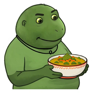 Fat Indian eating curry sticker