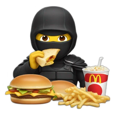 Tortu ninja entrain de manger McDonald's sticker