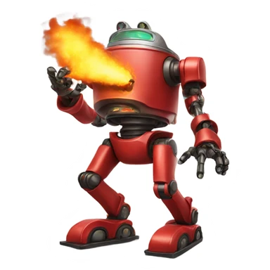 Fire-breathing robot santa sticker
