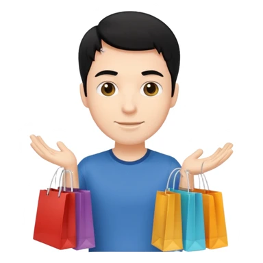 a white guy with black hair shopping sticker