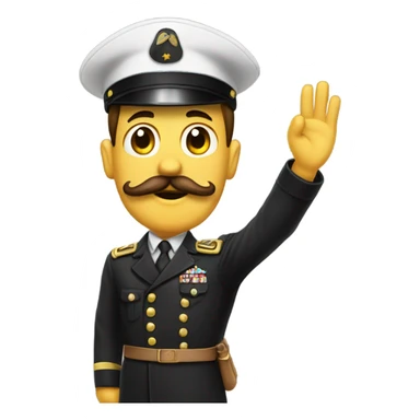 Saluting emoji with moustache  sticker