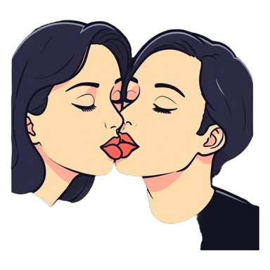 mad kiss face sticker