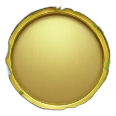 a ring of shrubbery with a golden bordered shield in front of it sticker