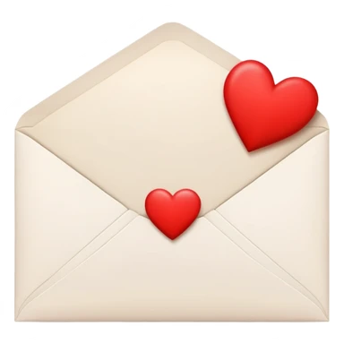 Envelope with red heart  sticker