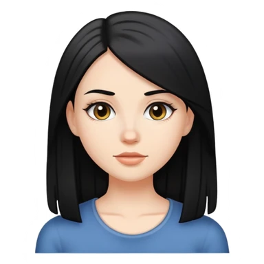 White girl with black straight hair sticker