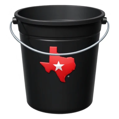 black bucket names in it with red texas on front  sticker