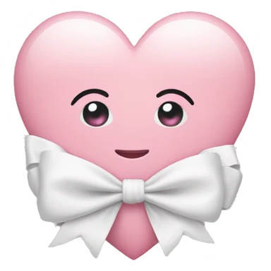 baby pink heart with a white bow  sticker