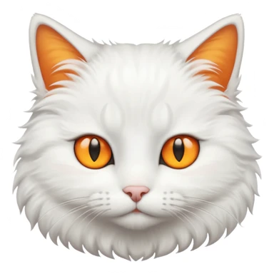 white cat with slightly orange and yellow eyes sticker