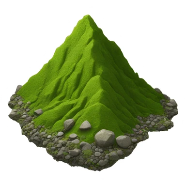 Mountain covered in moss and pebbles  sticker