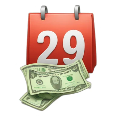 a calendar and some money sticker