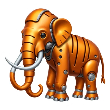 Little completely orange mammouth cyborg sticker