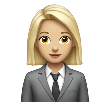 girl with blonde hair gray eyes and pieple suit sticker